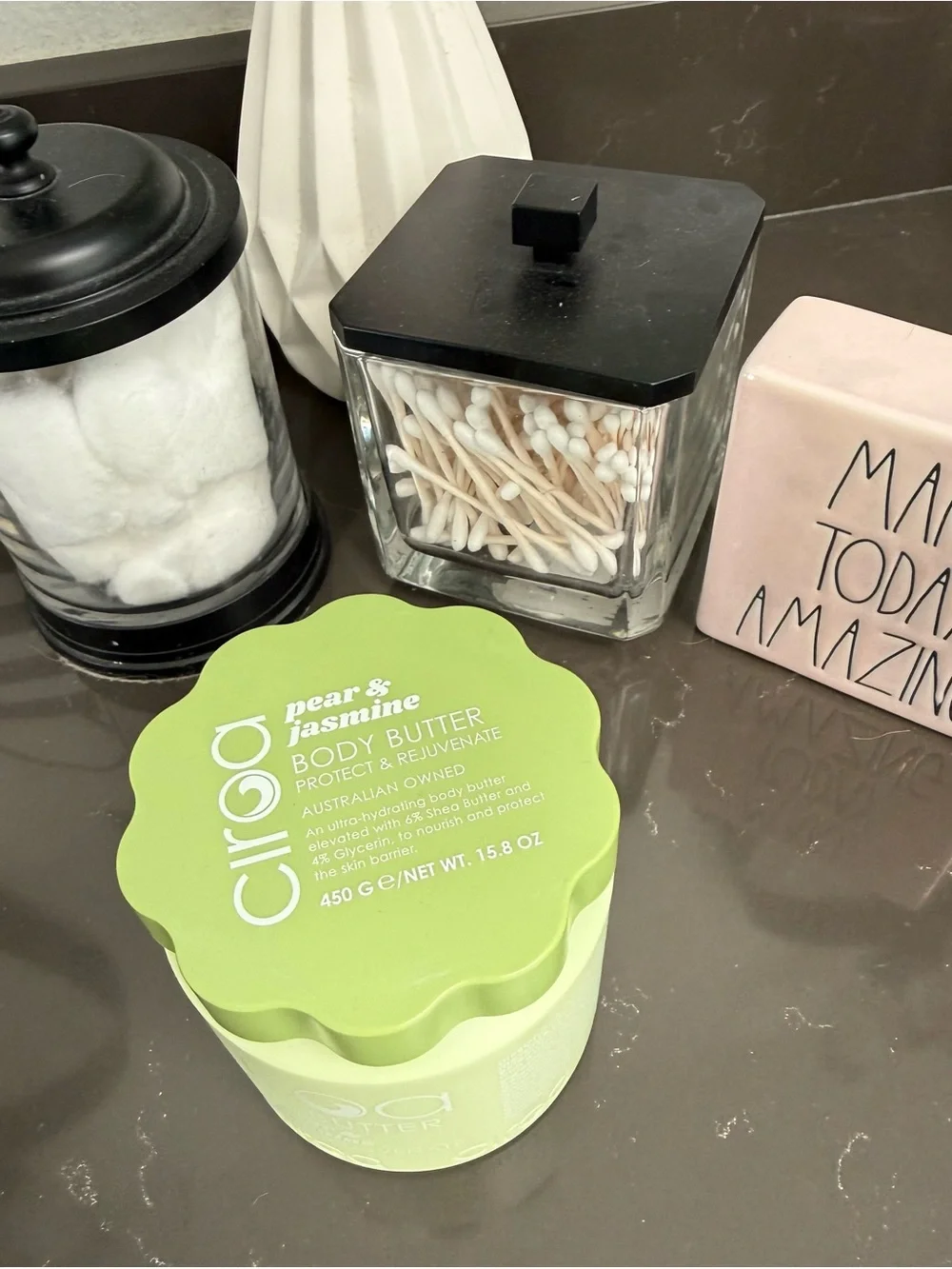 Ciroa Pear & Jasmine Body Butter — Lime Green Jar